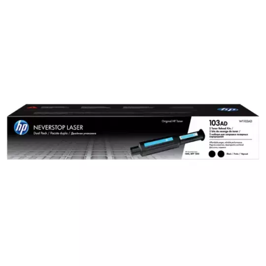 HP 103AD Black Siyah 2.500 Sayfa x 2 Çiftli Neverstop Toner W1103AD